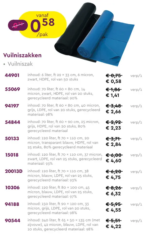 Promotie: Vuilniszakken