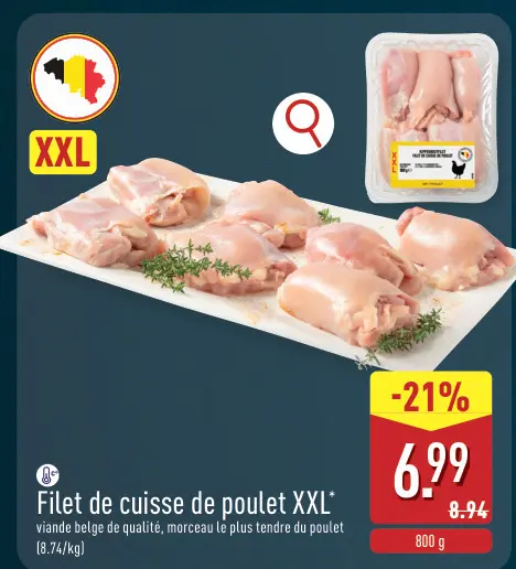 Offre: Filet de cuisse de poulet XXL