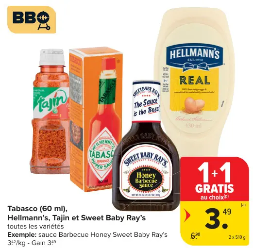 Offre: Tabasco, Hellmann's, Tajin et Sweet Baby Ray's