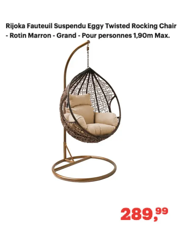 Offre: Fauteuil Suspendu Eggy Twisted Rocking Chair