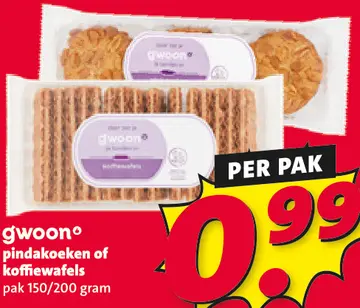 Aanbieding: Pindakoeken of koffiewafels