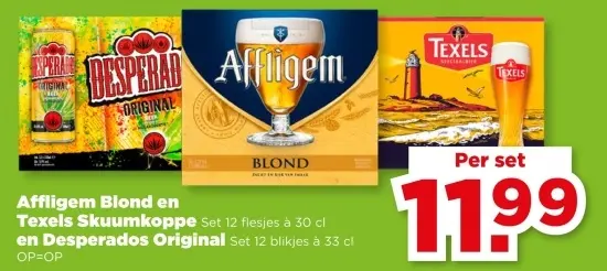 Aanbieding: Affligem Blond en Texels Skuumkoppe en Desperados Original