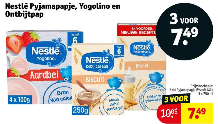 Aanbieding: Nestlé Pyjamapapje, Yogolino en Ontbijtpap