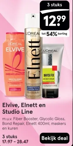Aanbieding: Elvive, Elnett en Studio Line