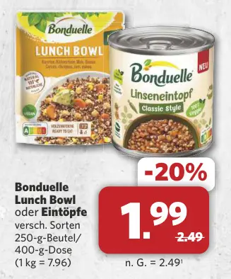 Aanbieding: Lunch Bowl oder Eintöpfe