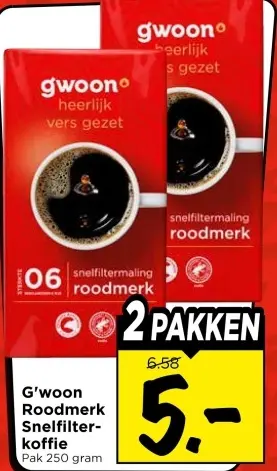 Aanbieding: Roodmerk Snelfilter-koffie