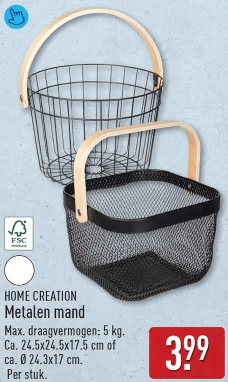 Aanbieding: Metalen mand