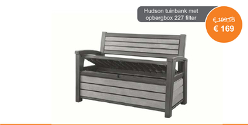 Aanbieding: Hudson tuinbank met opbergbox