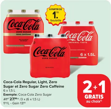 Offre: Coca-Cola Regular, Light, Zero Sugar et Zero Caffeine