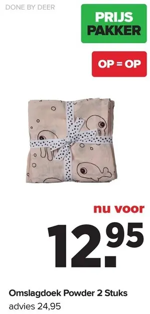 Promotie: Omslagdoek Powder 2 Stuks