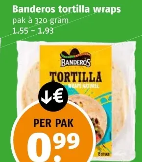 Aanbieding: Banderos Tortilla Wraps Naturel