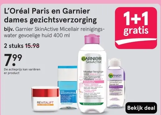 Aanbieding: L'Oréal Paris en Garnier dames gezichtsverzorging