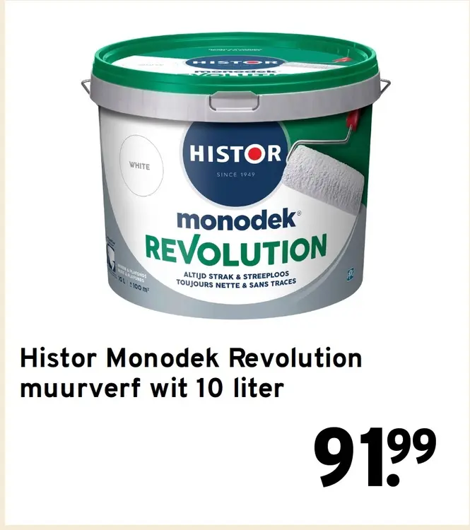 Aanbieding: Histor Monodek Revolution muurverf wit