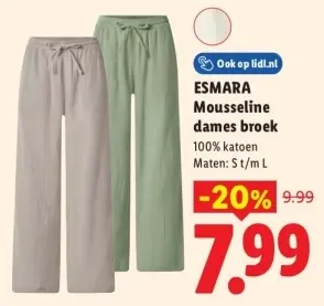 Aanbieding: Mousseline dames broek