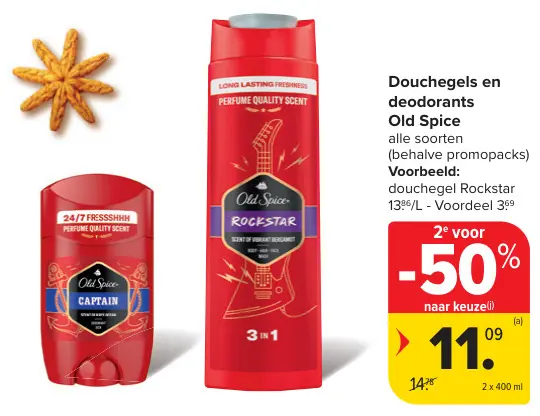 Promotie: Douchegels en deodorants Old Spice