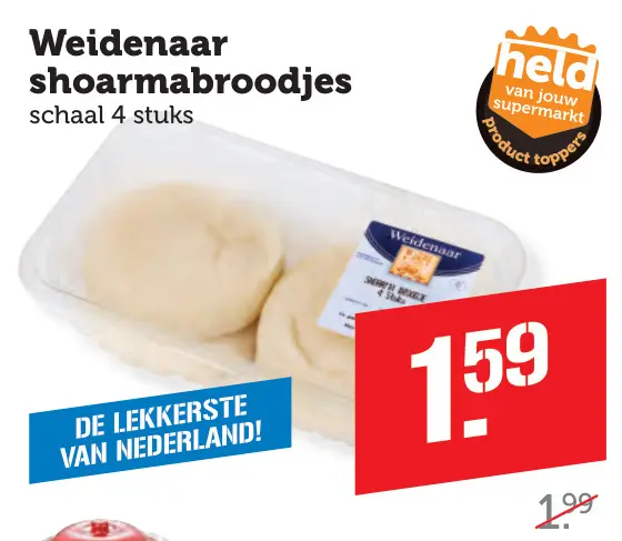 Aanbieding: Weidenaar shoarmabroodjes