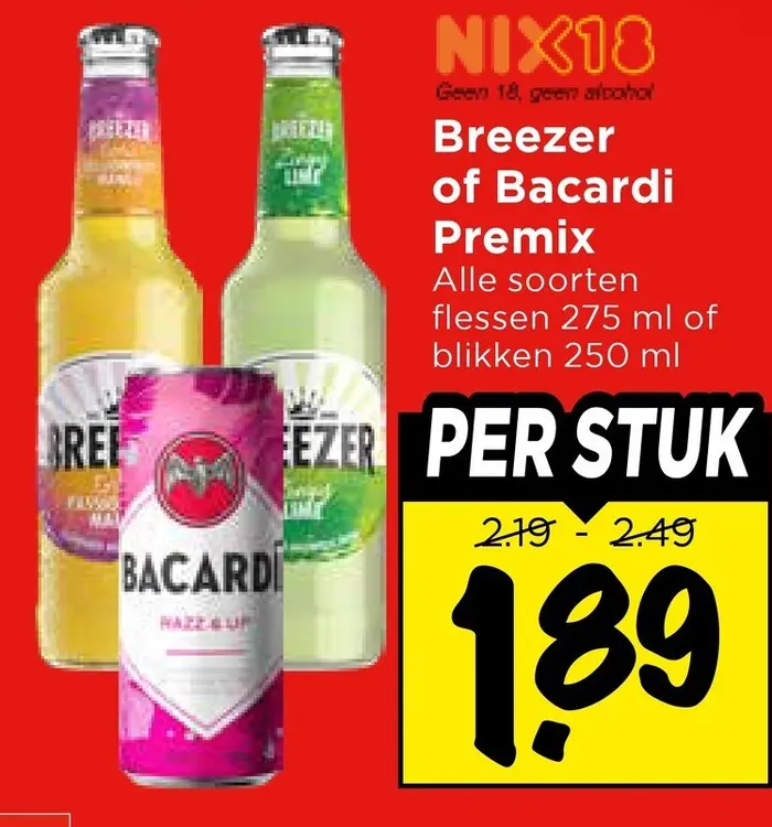 Aanbieding: Breezer of Bacardi Premix