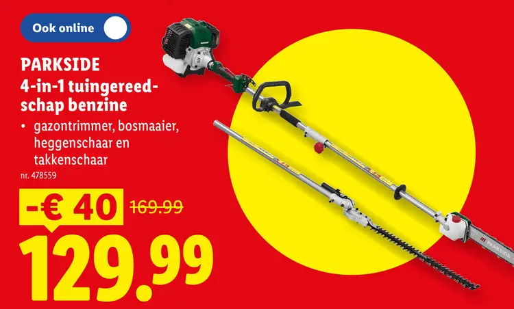 Promotie: 4-in-1 tuingereedschap benzine
