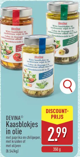 Promotie: Kaasblokjes in olie