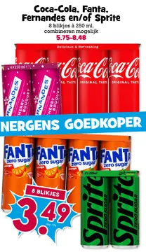 Aanbieding: Coca-Cola, Fanta, Fernandes en/of Sprite