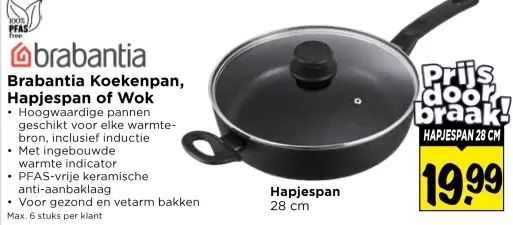 Aanbieding: Koekenpan, Hapjespan of Wok