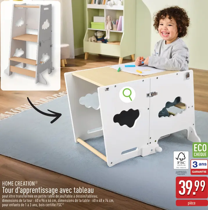 Offre: Tour d'apprentissage avec tableau