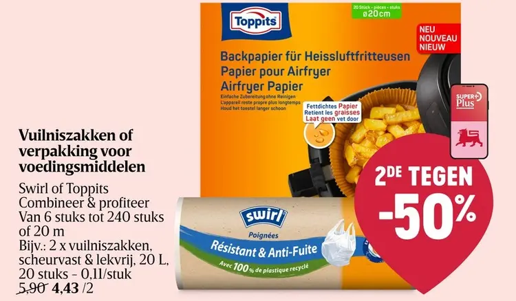 Promotie: Vuilniszakken of verpakking voor voedingsmidd