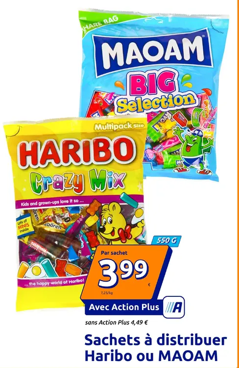 Offre: Sachets à distribuer Haribo ou MAOAM