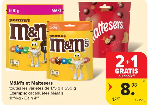 Offre: M&M's et Maltesers