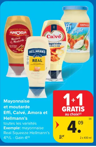 Offre: Mayonnaise et moutarde