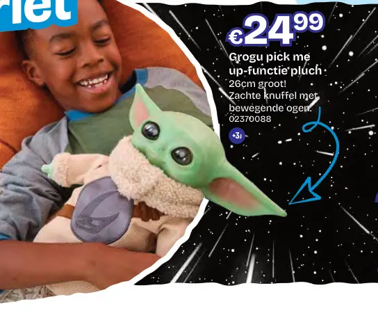 Aanbieding: Grogu pick me up-functie pluch