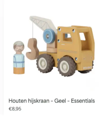 Aanbieding: Houten hijskraan - Geel - Essentials