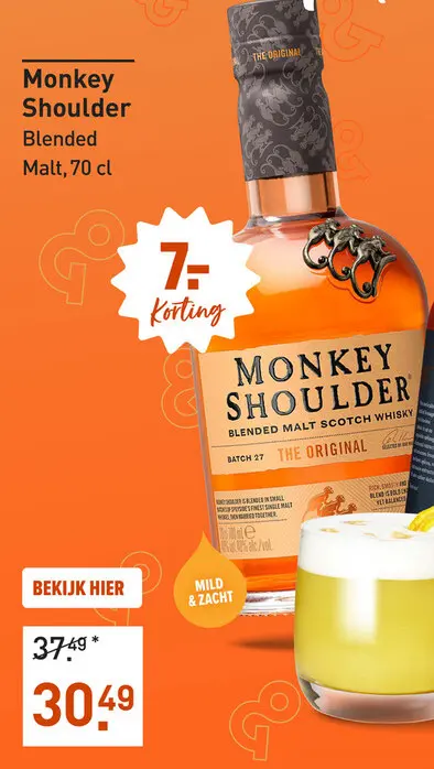 Aanbieding: Monkey Shoulder 70CL