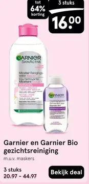 Aanbieding: Garnier en Garnier Bio gezichtsreiniging