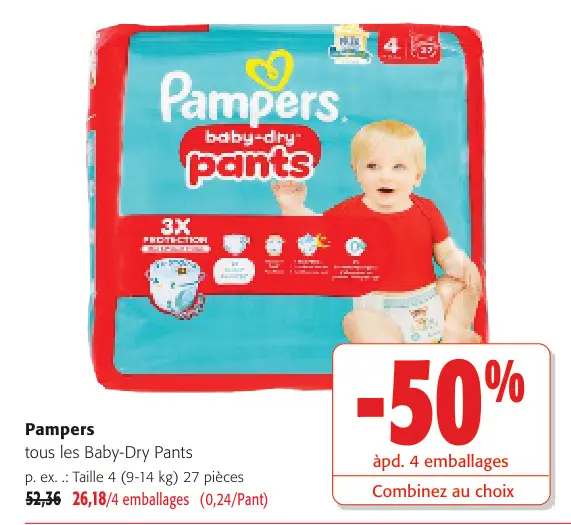 Offre: Pampers baby-dry pants
