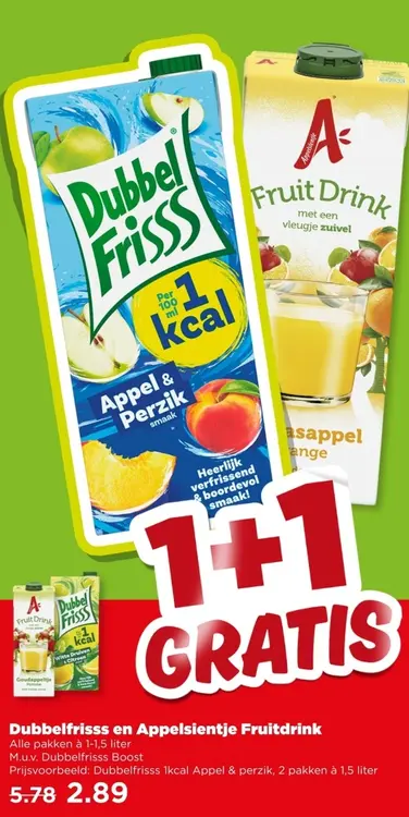 Aanbieding: Dubbelfrisss en Appelsientje Fruitdrink