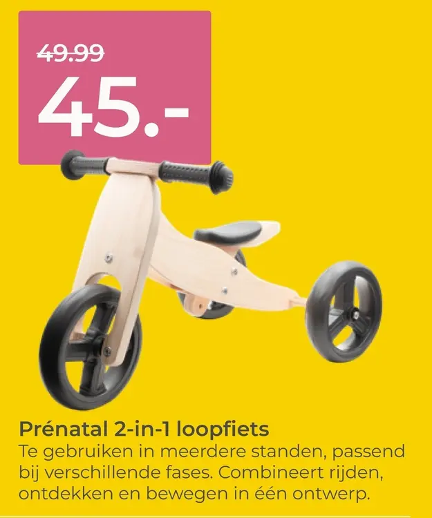 Aanbieding: Prénatal 2-in-1 loopfiets