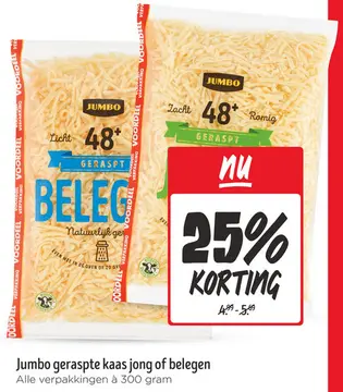 Aanbieding: Geraspte kaas jong of belegen