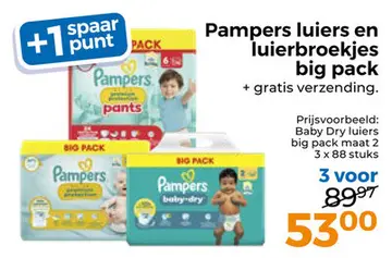 Aanbieding: Pampers luiers en luierbroekjes big pack
