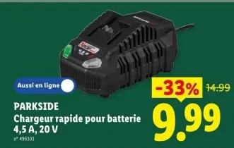 Offre: Chargeur rapide pour batterie