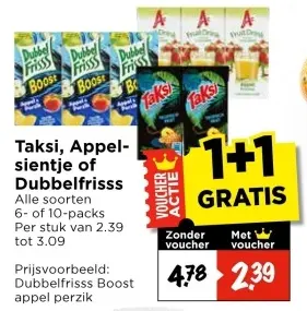 Aanbieding: Taksi, Appelsientje of Dubbelfrisss
