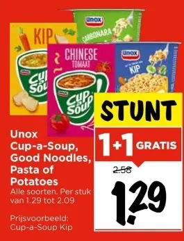 Aanbieding: Unox Cup-a-Soup, Good Noodles, Pasta of Potat