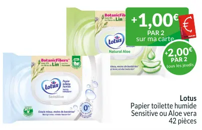 Offre: Papier toilette humide Sensitive ou Aloe vera