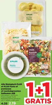 Aanbieding: PLUS Pasta of pastasaus of roerbakgroenten Italiaanse stijl