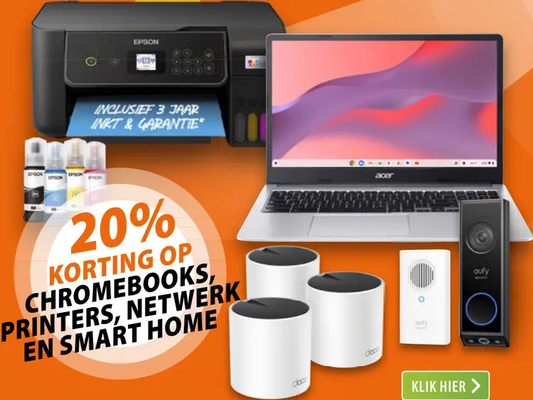 Aanbieding: Chromebooks, printers, netwerk en smart home