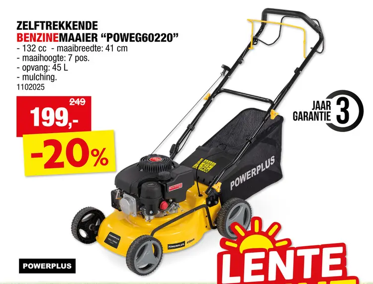 Promotie: Zelftrekkende benzinemaaier