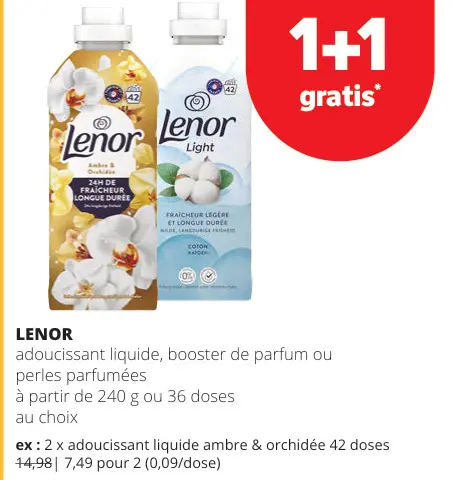 Offre: LENOR adoucissant liquide, booster de parfum 