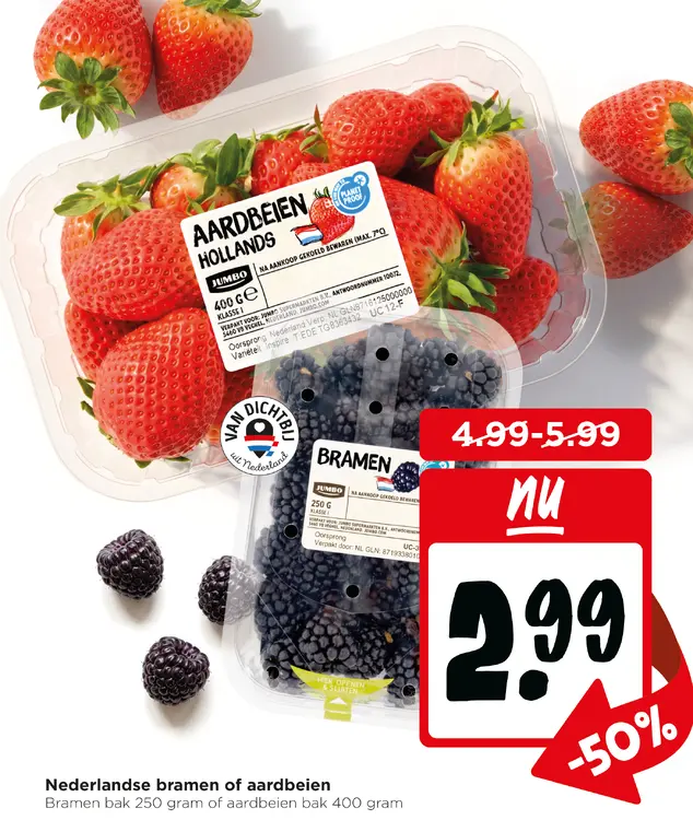 Aanbieding: Nederlandse bramen of aardbeien