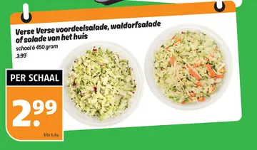 Aanbieding: Verse Verse voordeelsalade, waldorfsalade of salade van het huis
