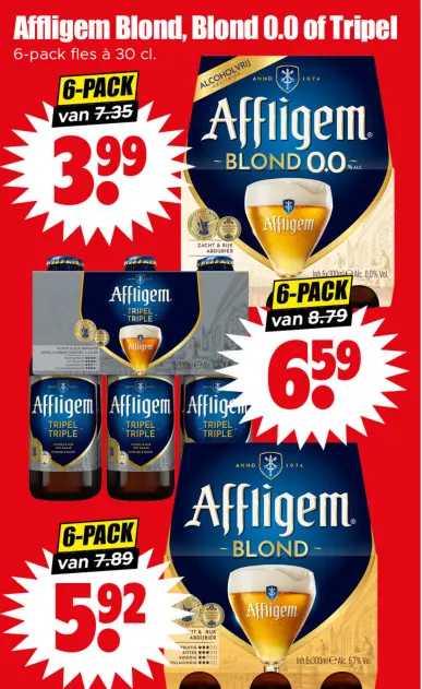 Aanbieding: Affligem Blond 0.0, Tripel, Blond